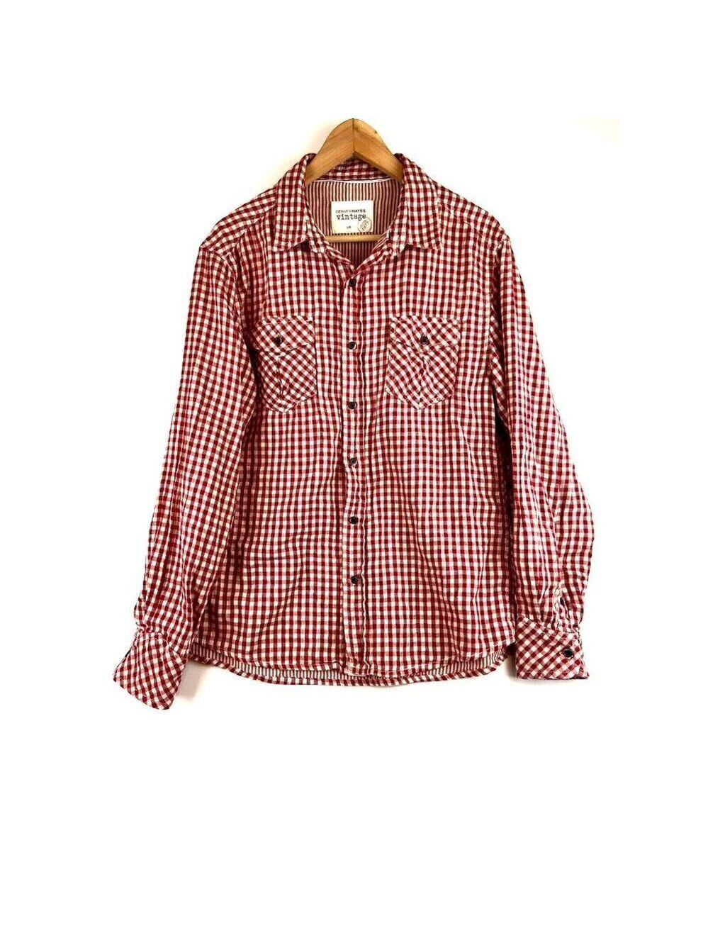 Denver Hayes Vintage Inspired Western Men's Red Gingham Size L